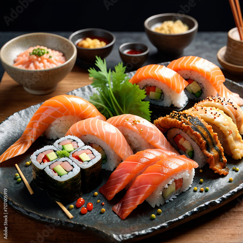 sushi set on a plate