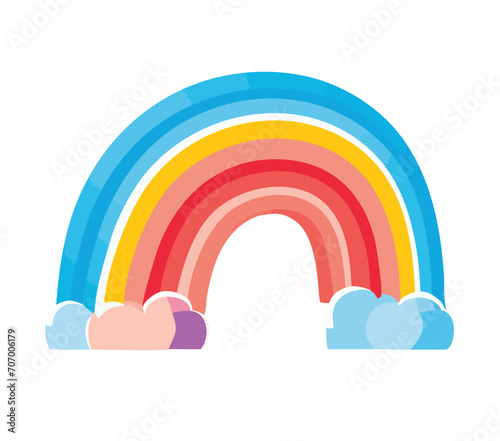 Colorful Rainbow and Clouds, kids color © Zajac Software Ltd.