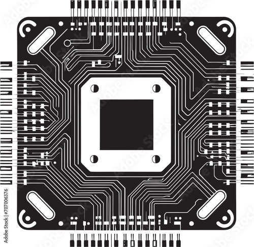 Binary Brilliance Symbolic Vector Chip Design PixelPulse Dynamic Emblematic Vector Artistry