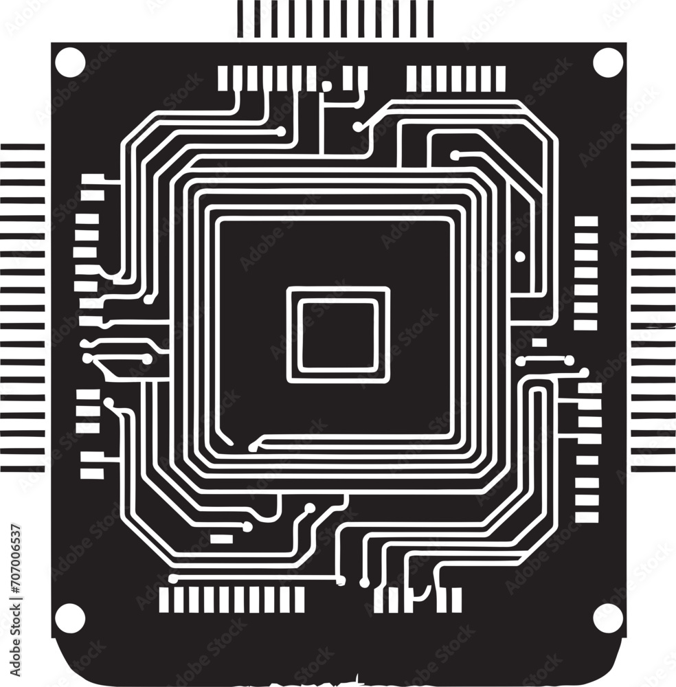 CircuitCraft Artistic Chip Symbol TechTune Harmonious Chip Vector CircuitCraft Artistic Chip Symbol TechTune Harmonious Chip Vector