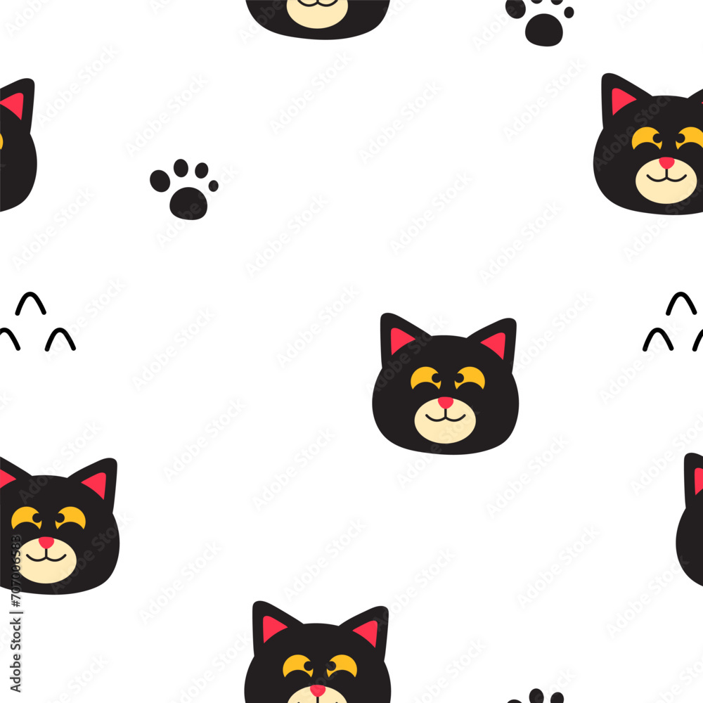 adorable black cat seamless pattern adorable black cat seamless pattern