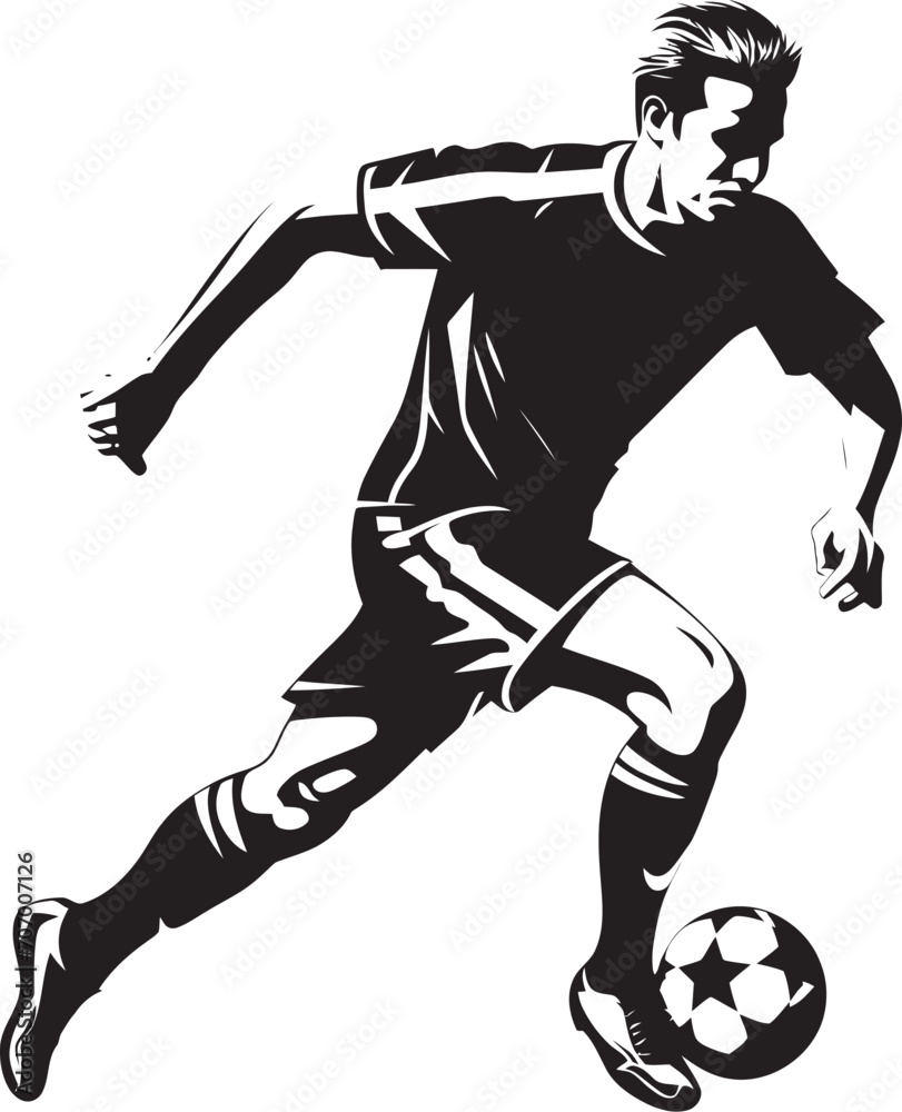 SoccerSavvy Dynamic Athlete Logo AthleticArtistry Soccer Player Emblem