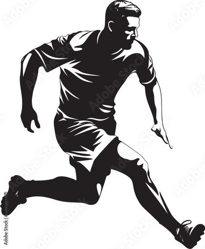 SoccerSavvy Dynamic Player Emblem AthleticAura Footballer Vector Icon