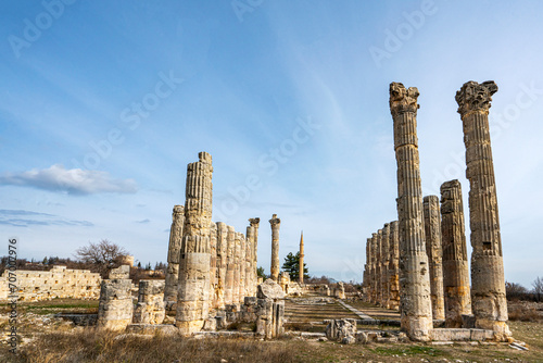 Scenic views from Uzuncaburç, is an archaeological site in Mersin Province, Turkey, containing the remnants of the ancient city of Diokaisareia or Diocaesarea