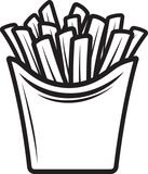 CrispCraze Vector Fry Symbol PotatoPulse Iconic Fries Design