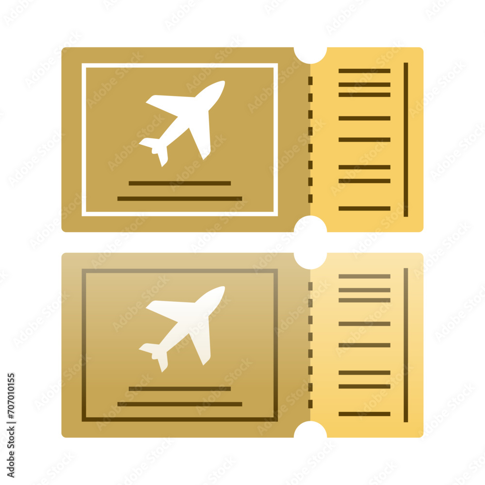  Plane paper ticket icon. plane ticket gradient icon.