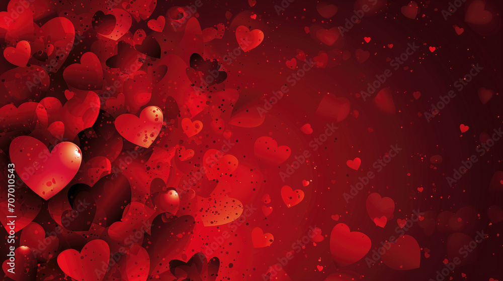 Valentine's day  illustration background with red hearts.