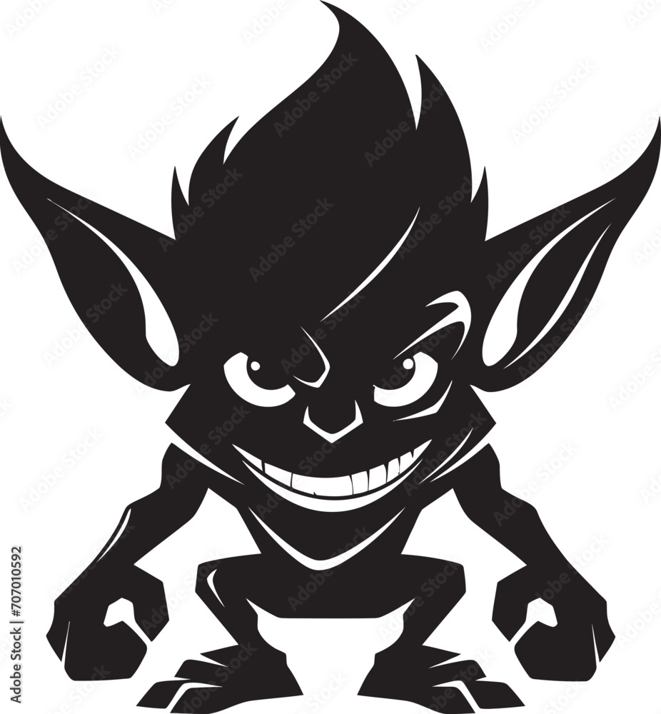 Obraz premium Sinister Schemer Full Body Goblin Symbol Malevolent Minion Cartoon Iconic Design