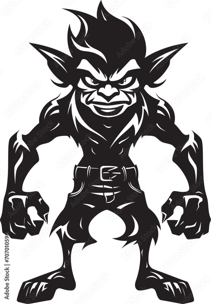 Villainous Vandal Evil Goblin Vector Sinister Schemer Full Body Goblin Symbol