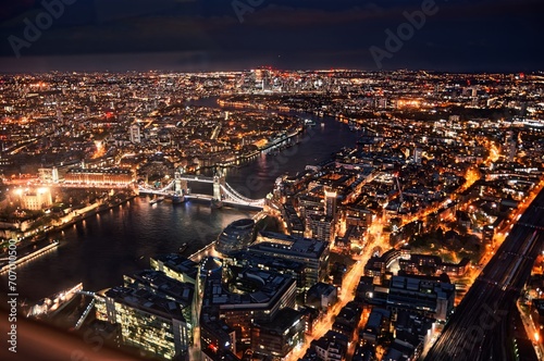 London night cityscape wide photo