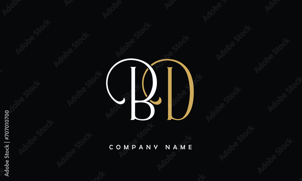 BD, DB, B, D Abstract Letters Logo Monogram BD, DB, B, D Abstract Letters Logo Monogram