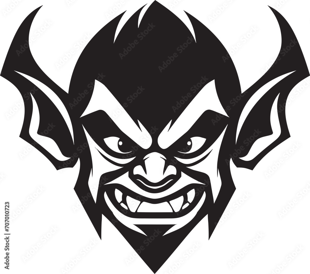 Sinister Schemer Full Body Goblin Symbol Malevolent Minion Cartoon Iconic Design