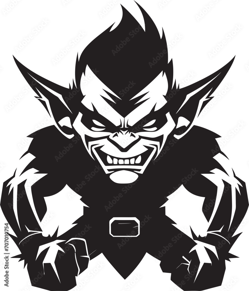 Devious Demon Wicked Goblin Icon Malevolent Minion Dynamic Goblin Vector