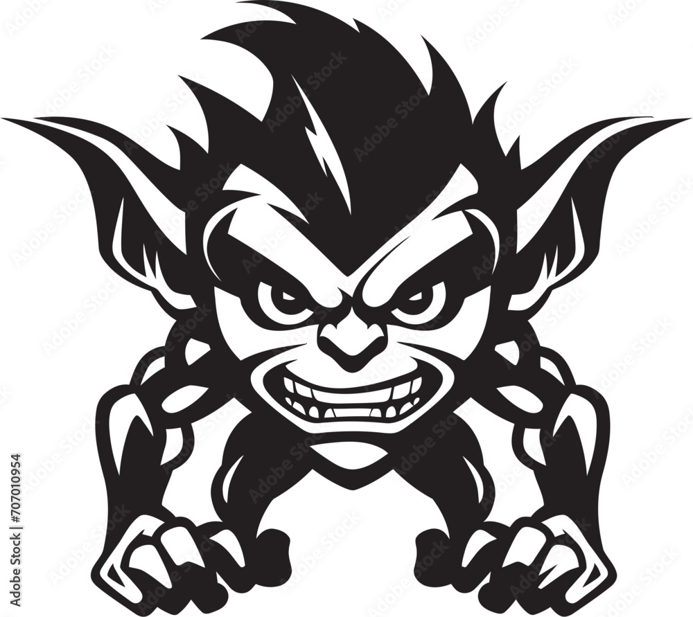 Sinister Schemer Full Body Goblin Symbol Malevolent Minion Cartoon Iconic Design