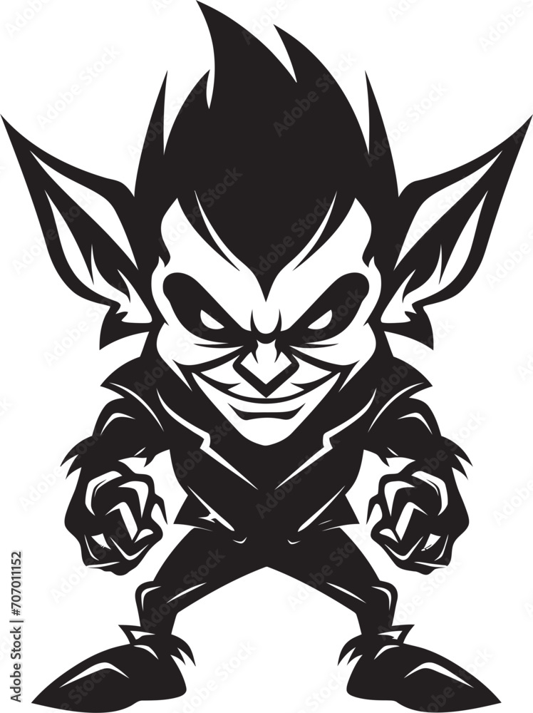 Fototapeta premium Nefarious Goblin Forms Vector Emblem Twisted Goblin Tactics Cartoon Icon
