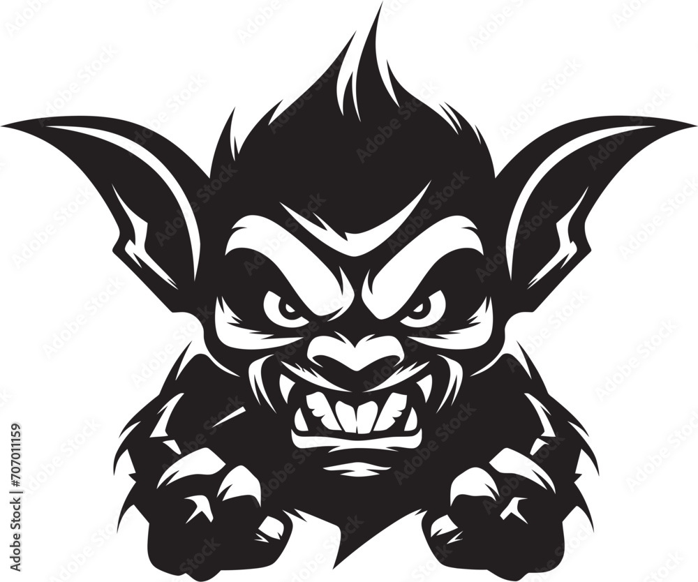CreepyCreature Full Body Goblin Symbol DiabolicalDwarf Cartoon Evil Goblin