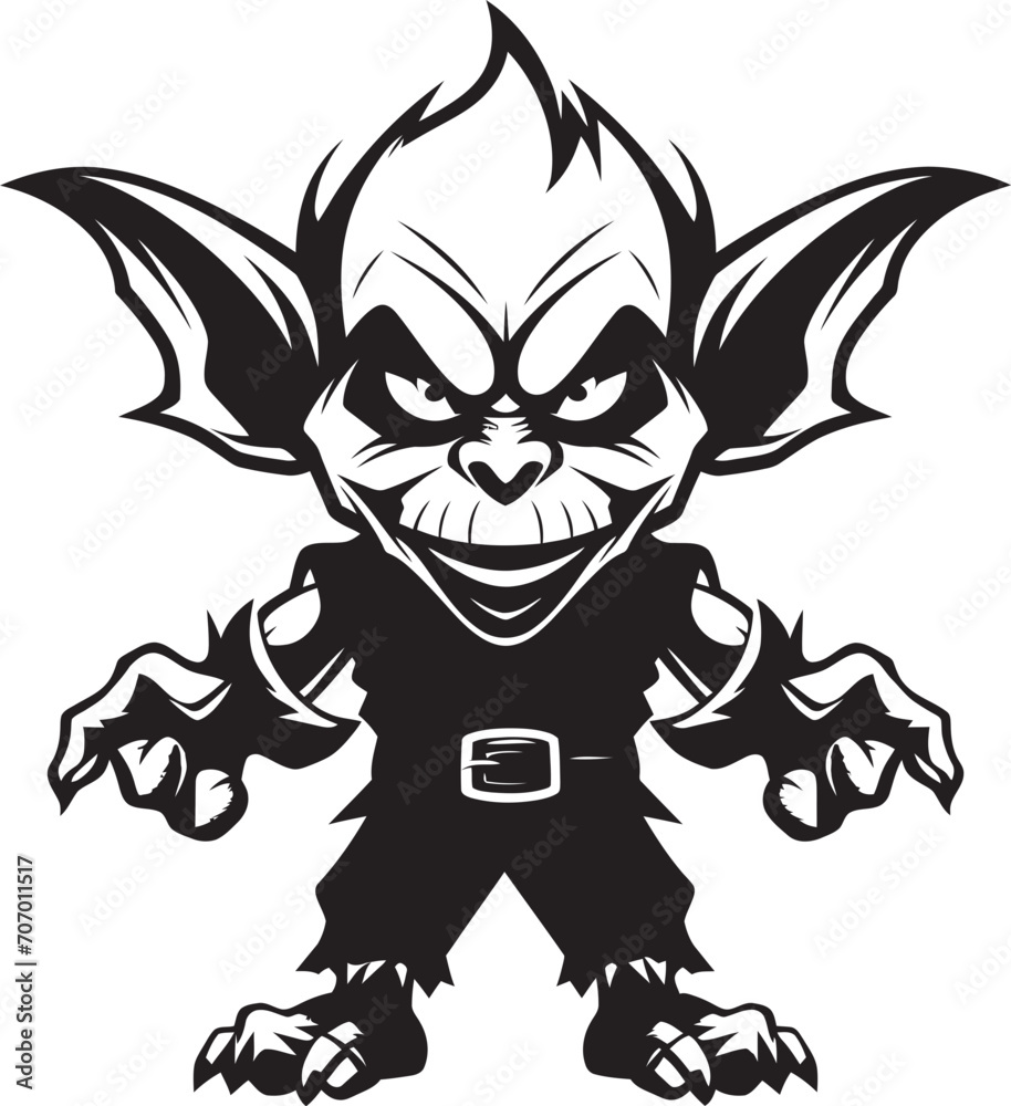 MaleficentMischief Goblin Logo CreepyCreature Full Body Goblin Symbol