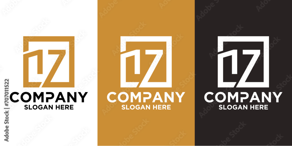 LOGO INITIAL NUMBERS 1 7 SQUARE COMBINATION LOGO INITIAL NUMBERS 1 7 SQUARE COMBINATION