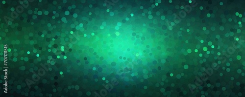 Emerald round gradient. Digital noise, grain texture 