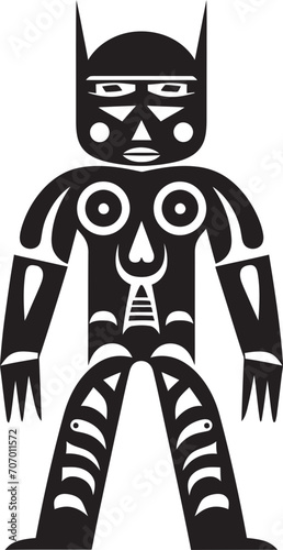 Ancient Animus Vector Cartoon Icon Wild Wanderer Tribal Vector Symbol