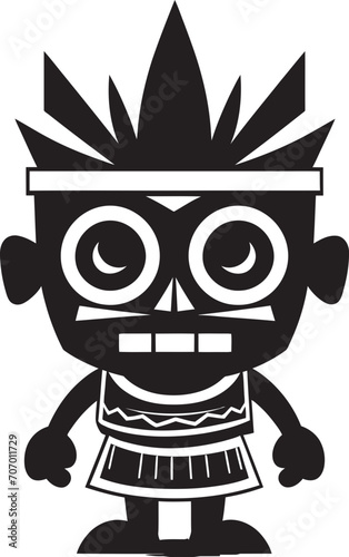 Ancient Animus Vector Cartoon Icon Wild Wanderer Tribal Vector Symbol
