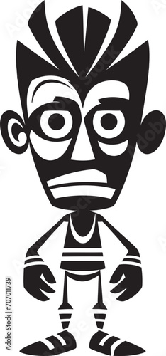 Savage Spirit Tribal Character Logo Ancient Animus Vector Cartoon Icon