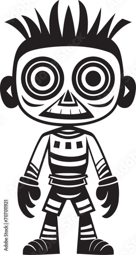 Savage Spirit Tribal Character Logo Ancient Animus Vector Cartoon Icon