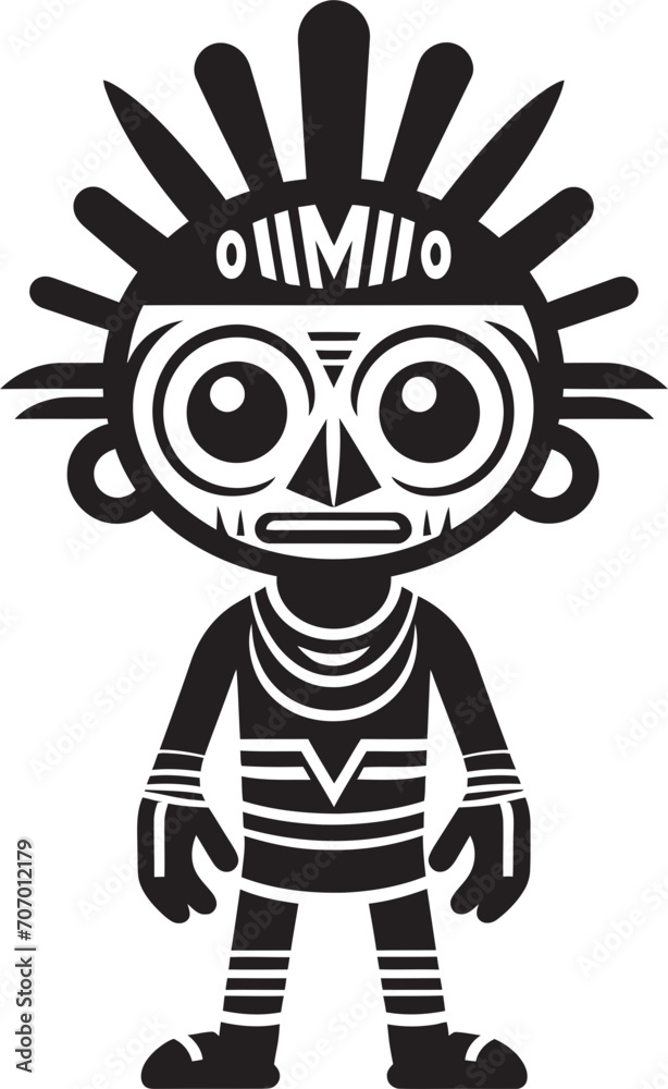 PrimitivePower Vector Cartoon Icon WildWarrior Tribal Vector Symbol PrimitivePower Vector Cartoon Icon WildWarrior Tribal Vector Symbol