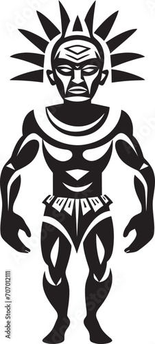 TribalTrek Full Body Cartoon Emblem SavageSoul Tribal Character Logo © BABBAN