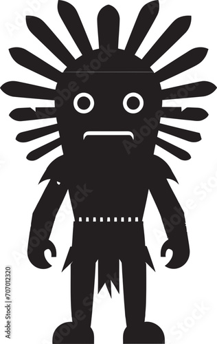 PrimitivePower Vector Cartoon Icon WildWarrior Tribal Vector Symbol