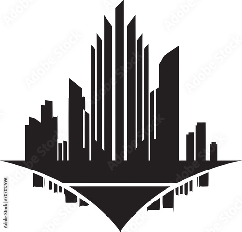 Futuropolis Modern Building Emblem Skyline Shift Futuristic Logo Design