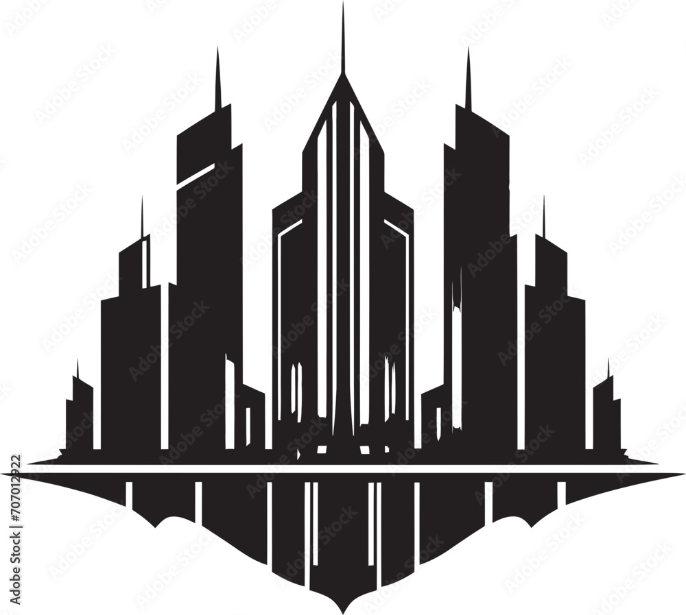 FutureScape Modern Building Emblem TechTowers Futuristic Logo Design