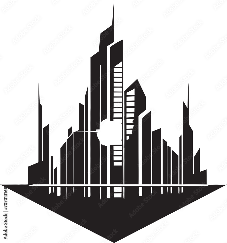 Fototapeta premium ElevateEdge Modern Building Symbol FutureScape Modern Building Emblem