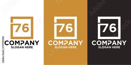 LOGO INITIAL NUMBERS 7 6 SQUARE COMBINATION