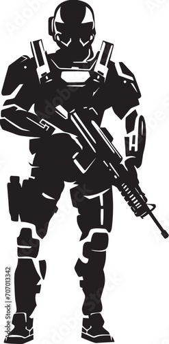 CyberGuardian Futuristic Weapon Emblem NanoStrike Vector Soldier Logo