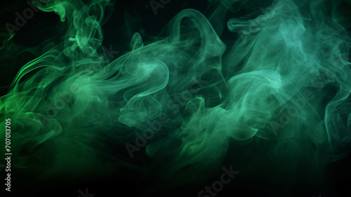 Dark Green Smoke on Black Background. A Haunting image