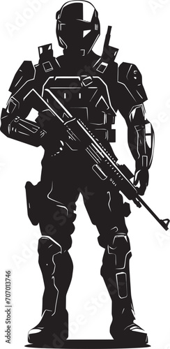 CyberGuardian Futuristic Weapon Emblem NanoStrike Vector Soldier Logo