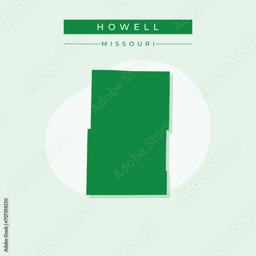 Vector illustration vector of Howell map Missouri photo