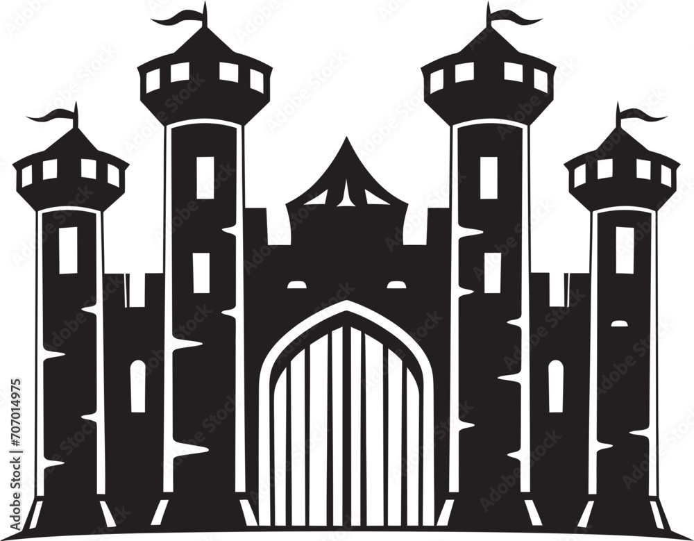CastleWatch Gate Emblem Design FortressArch Vector Gate Logo