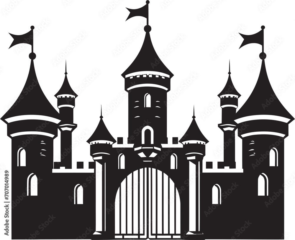 FortressArch Vector Gate Logo MedievalEntry Castle Gate Icon