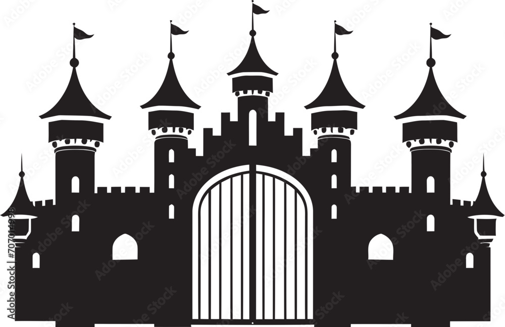 CastleWatch Gate Emblem Design FortressArch Vector Gate Logo