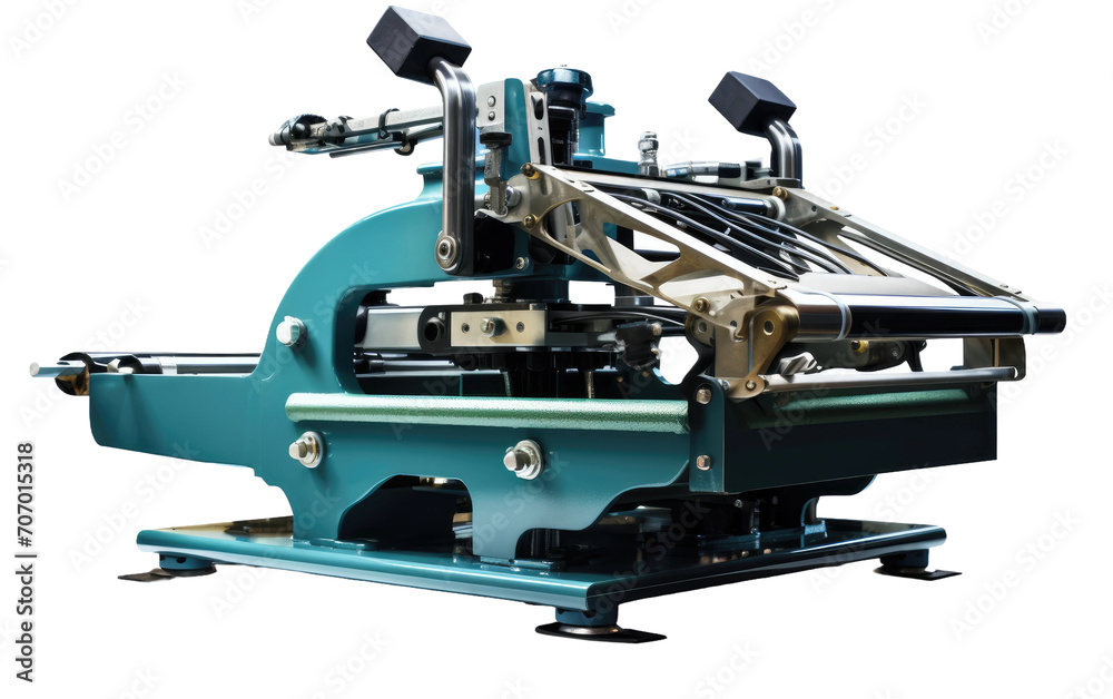 Screen Printing with this Advanced and Versatile Printing Press on a White or Clear Surface PNG Transparent Background