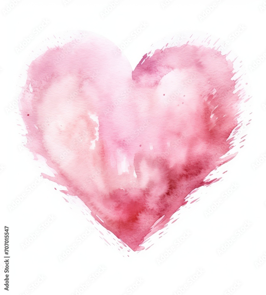 Watercolor Heart Blending Passion and Artistry - Generative AI