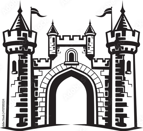 GuardianPortal Vector Castle Logo MedievalThreshold Gate Vector Icon