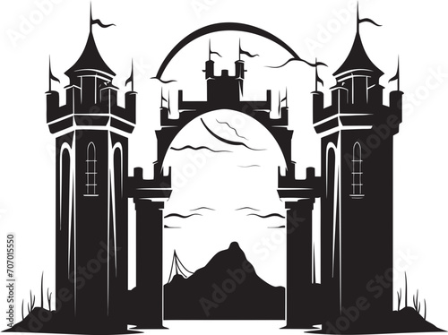 GuardianPortal Vector Castle Logo MedievalThreshold Gate Vector Icon
