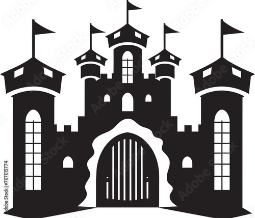 GuardianPortal Vector Castle Logo MedievalThreshold Gate Vector Icon © BABBAN