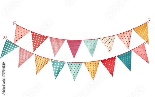 Transform Your Space into a Glamorous Grove with this Stylish Bunting on a White or Clear Surface PNG Transparent Background