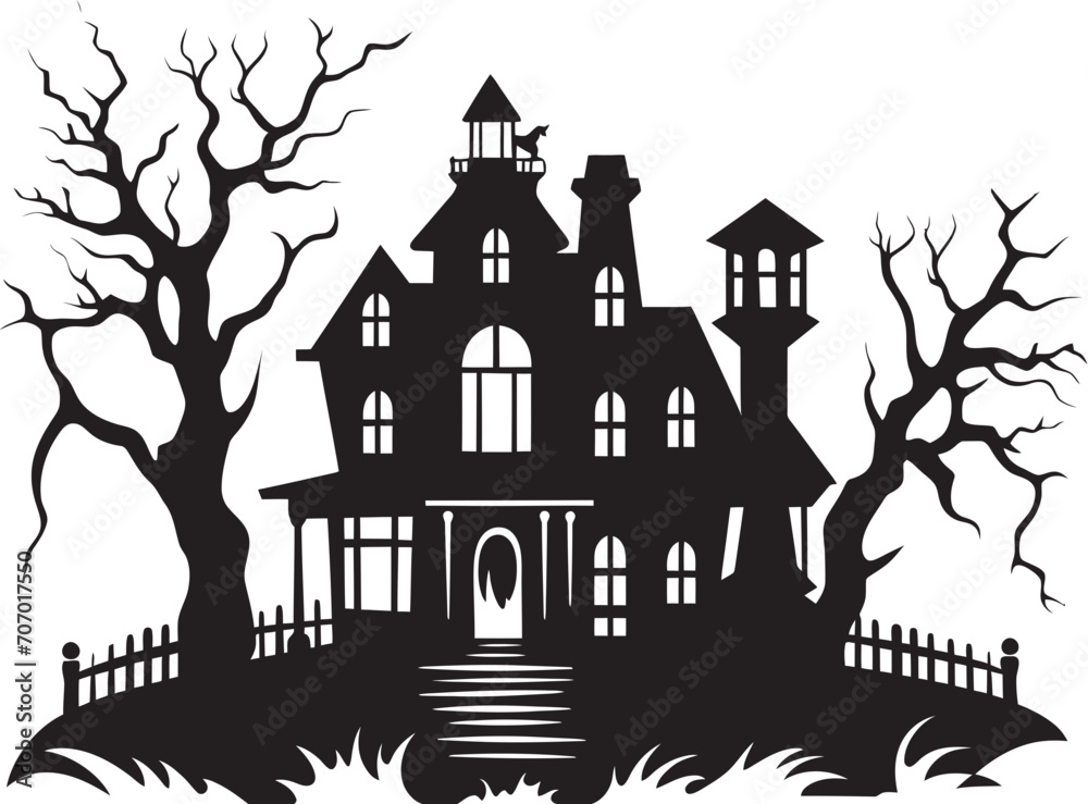 Spectral Dwelling House Icon Design Phantom Estate Spooky Symbol