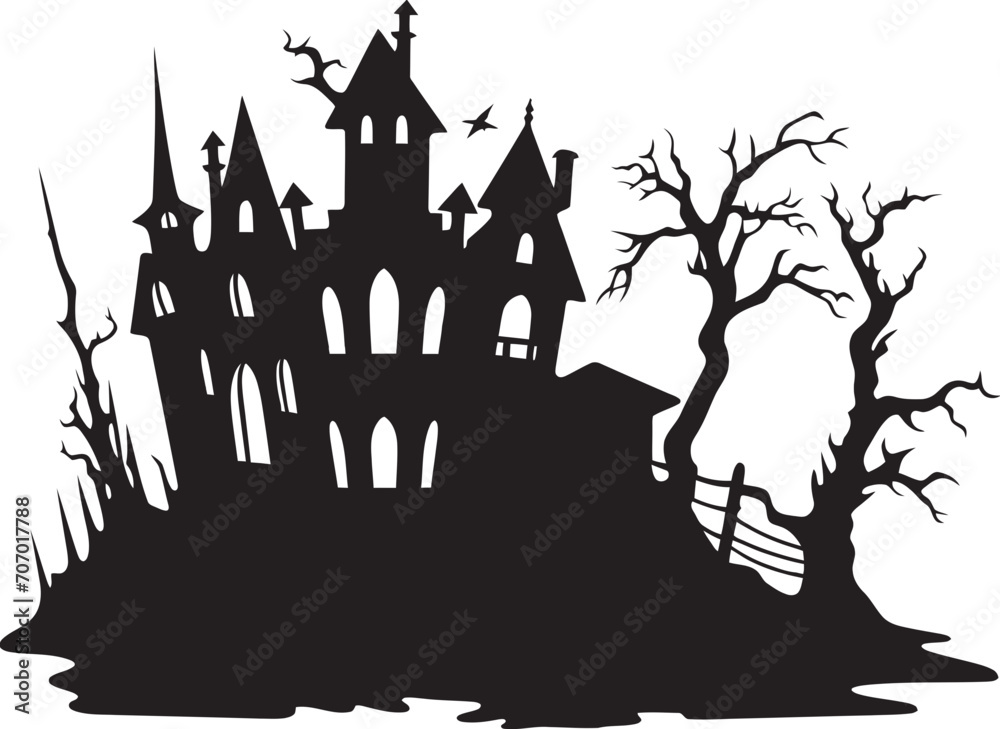 EerieEstate House Icon Design PhantomDwelling Spooky Symbol