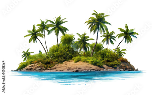 Explore Palm Island Beauty, Sunsets, and Endless Relaxation on a White or Clear Surface PNG Transparent Background
